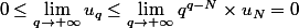 0 \leq \lim_{\limits q \to +\infty} u_q \leq \lim_{\limits q \to +\infty} q^{q-N} \times u_N = 0